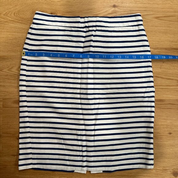 Jcrew Factory Cotton Linen Striped Pencil Skirt Size 2 - Picture 7 of 7